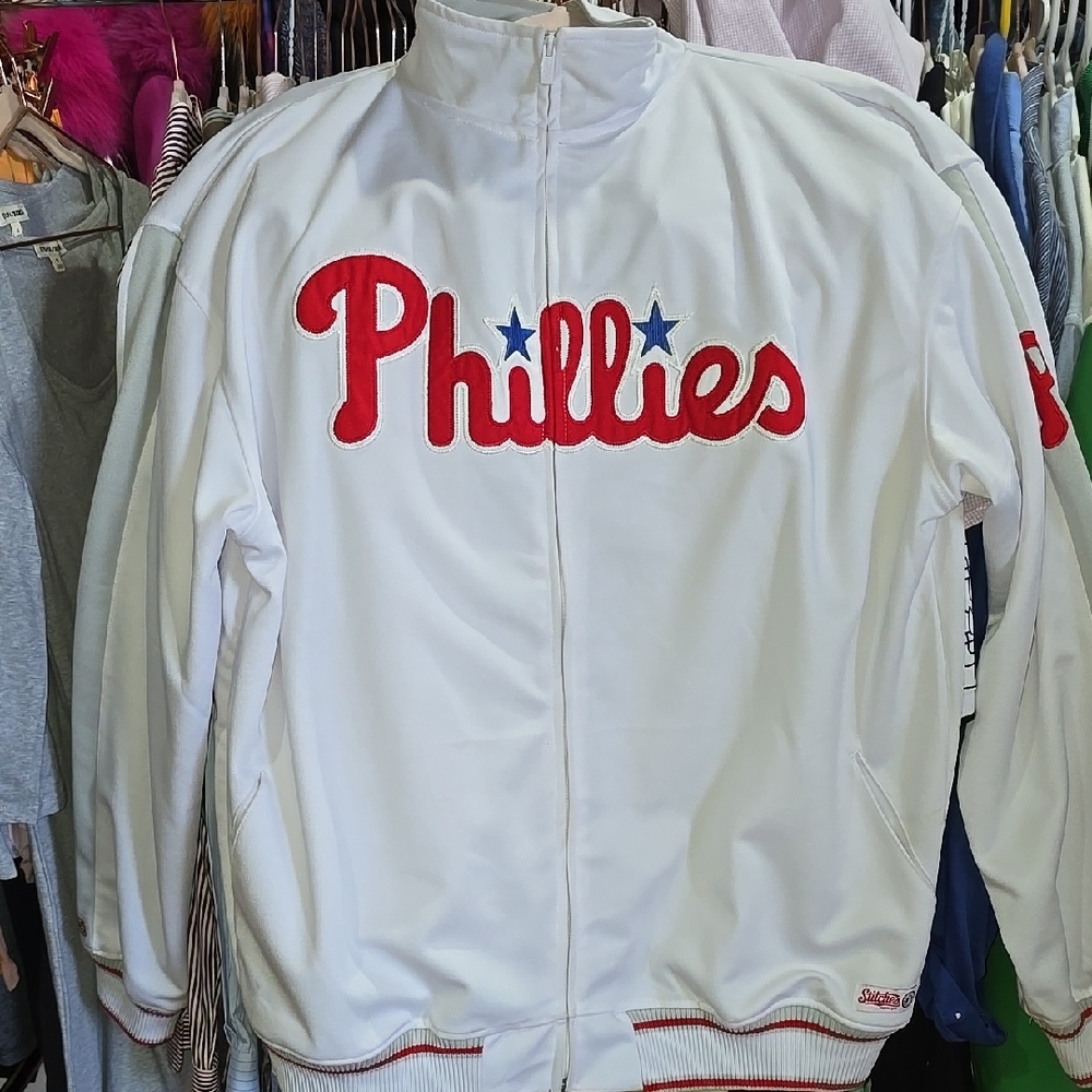 Stitches White and Red Varsity Jacket